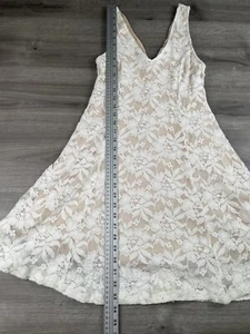LUSH Dress Womens Size Medium White Lace Short Lined - Picture 1 of 9