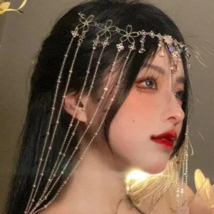 D'Aulaire Rhinestones Head Chain Veil - Picture 1 of 7