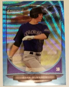 2013 Bowman Chrome Draft Ryan McMahon Blue Wave Refractor RC Rockies