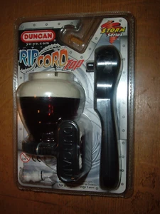 NOS Vintage Mai Aperto Duncan Strap Cord Spin Top Serie Storm Marrone/Bianco - Foto 1 di 2