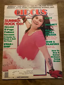 1981 JUNE 30 CIRCUS MAGAZINE - OZZY OSBOURNE MUSIC FRONT COVER STARSHIP POSTER - Imagen 1 de 6