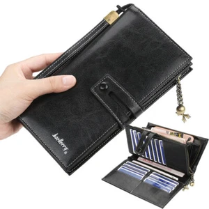 Women's Bifold Wallet Leather Clutch Wristlet Purse ID Card Holder Coin Pocket - Picture 1 of 22