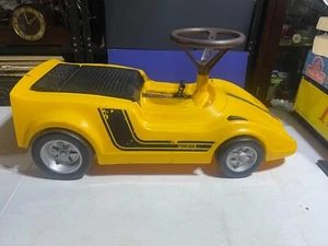 Eldon Poweride X-70 Yellow Corvette Kids Ride On Sports Car Electric Vtg 1969 - Picture 1 of 19