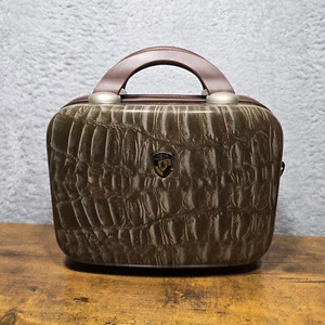 Heys 12” Hardshell Makeup Luggage Carrying Bag Cosmetic Case Green Croc - Picture 1 of 13