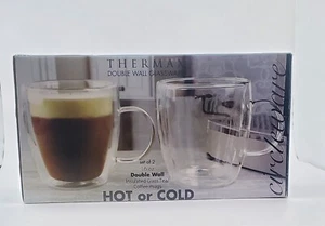 Circleware Thermax Double Wall Insulated Heat Resistant Glassware Mugs-NIB - Picture 1 of 6