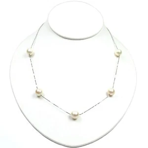 10-11mm Round South Sea White Pearl 14K Gold Tin Cup Necklace 16" 18" or 20" - Picture 1 of 3