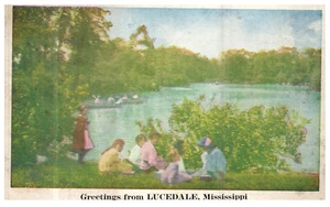 Lucedale MS Mississippi Greetings Children c.1925 Vintage White Border Postcard - Picture 1 of 3