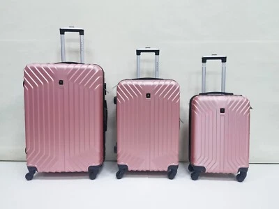 Suitcase Set of 3 ABS Cabin Hard Shell Luggage Travel Trolley 4Wheel Lightweight - Image 1 of 4
