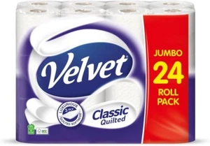 Velvet Classic Quilted Toilettenpapier 24 Rollen - luxuriös weich - 3-lagig - weiß) - Bild 1 von 1