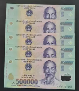 5x 500000 DONG VND = 2,5 MILLONES VIETNAM DONG VIETNAM BILLETE MONEDA UNC - Imagen 1 de 2