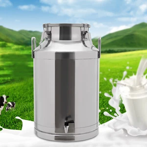 ?60L Edelstahl Milchkanne 15,85Gal Milcheimer Tischmilchkännchen mit Wasserhahn - Bild 1 von 15