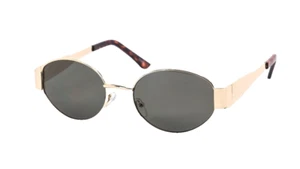 Fashion Luxury Oval Metal Designer Inspired Retro Chic Hip Hop Sunglasses - Picture 1 of 5