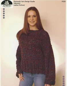 Plymouth KNITTING PATTERN P355 Women's Pullover 36" - 48" - Picture 1 of 2