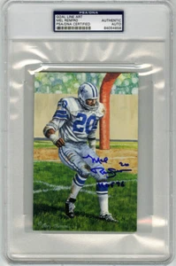 Mel Renfro SIGNIERTE Goal Line Art Karte + HOF 96 Dallas Cowboys PSA/DNA HANDSIGNIERT - Bild 1 von 1
