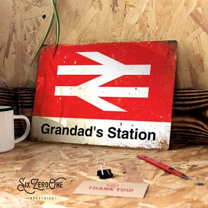 Personalised Railway Train Station Metal Sign Landscape Platform Steam rail set - Picture 1 of 10