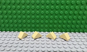 Lego 4 hellbraune 2x1 Dachziegel Schrägen 45 Grad NEU - Bild 1 von 1