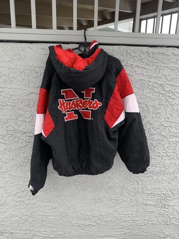 Vtg Nebraska 90’s starter jacket size small 1/4 zip spell out Cover
