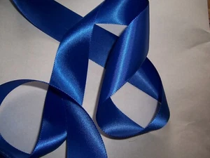 30 yds 1 1/2" WIDTH SAPPHIRE BLUE DBL FACED SATIN RIBBON TRIM JACKETS, CRAFTS - Picture 1 of 11