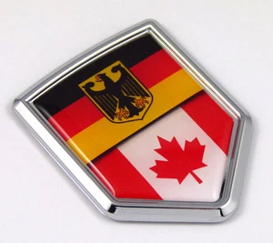 Germany Canada German Canadian Flag Car Chrome Emblem Decal bike bumperSticker - Imagen 1 de 2