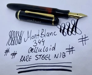 MINT MONTBLANC 344 Fountain Pen- Celluloid- Rare M Nib-RESTORED-Piston- 342 - Picture 1 of 23