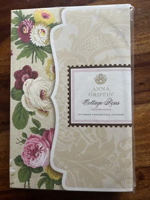 NEW Anna Griffin Cottage Roses- 50 Three Dimensional Stickers - Image 1 of 3