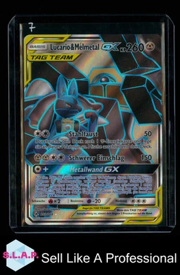LUCARIO & MELMETAL GX POKÉMON 203/214 2019 KRÄFTE IM EINKLANG FULLART DEUTSCH - Bild 1 von 2