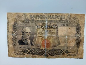 500 LIRE BANCO DI NAPOLI 07 12 1909 MB Vari Strappi Da Restaurare - Foto 1 di 6
