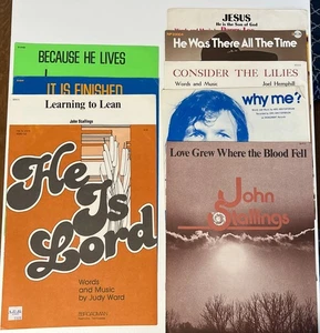 Lot of 9 Vintage 1970s-80s Sheet Music Pieces Traditional  Contemporary Mix VGUC - Picture 1 of 21