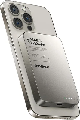 Banco de Alimentación Magnético MOMAX 10000mAh, Carga Rápida 20W, Cargador Portátil Inalámbrico Foto 1 de 4