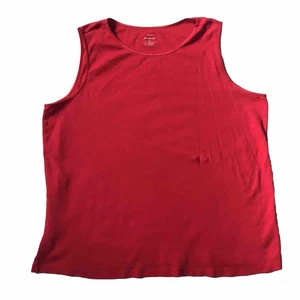 CJ Banks Übergröße 2X rotes Tanktop Stricktop ärmellos klassisch Basic-Schicht Urlaub gebraucht, in einwandfreiem Zustand - Bild 1 von 6