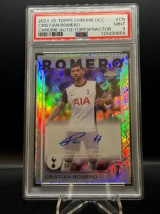 2024-25 Topps Chrome UEFA Cristian Romero Topps Refractor Auto /52 Tottenham - Bild 1 von 2