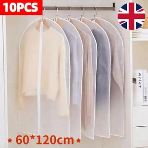 10Pack Large Hanging Suit Bags Dress Coat Jacket Clothes Cover Dust Protector - Picture 1 of 15