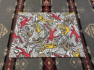 KEITH HARING Home Decor Coated Canvas Wood Framed 26x20” Wall Art - Picture 1 of 7