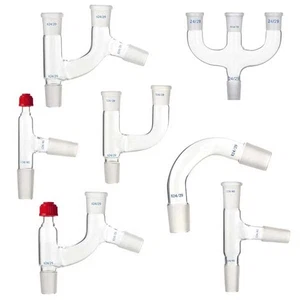 Glass Distillation with Standard Joints Adapter Connector Glassware Labware - Picture 1 of 22