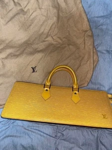 LOUIS VUITTON Epi Sac Triangle Handbag Tote Bag Leather Yellow Used - Picture 1 of 9