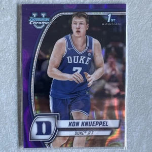 2024-25 Bowman University cromo Kon Knueppel #48 refractor de lava púrpura novato - Imagen 1 de 2