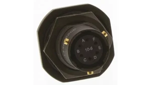 62GB-57A10-06SN, 62GB 6 Way Panel Mount MIL Spec Circular Connector Receptacle - Picture 1 of 3