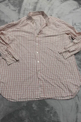 KITON Napoli Italy Men's Size 17/34.5 Checkered Red/White Business Shirt - Image 1 of 4