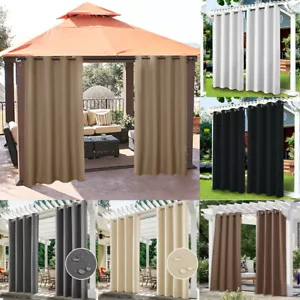 Outdoor Waterproof Curtains Garden Patio Pergola UV-protection Blackout Drapes - Picture 1 of 87