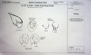 Disney's Kim Possible 2002 Estudio de Producción Copia Personaje Modelo Guía Página - Imagen 1 de 2