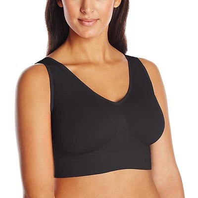 NUEVO Sujetador Just My Size para mujer sin costuras sin aros Pure Comfort, negro, 1X Foto 1 de 2