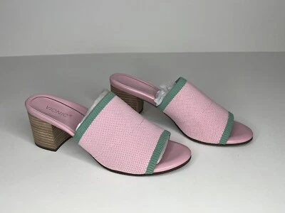 Vionic Fleur Women's SZ 10 Mule Slide Block Heel Sandals Open Toe Pink Beach - Image 1 of 4