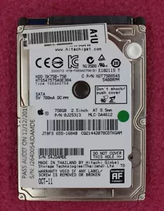 HTS547575A9E384 - HITACHI 750GB 2.5 inch 5400RPM SATA HDD - Picture 1 of 1