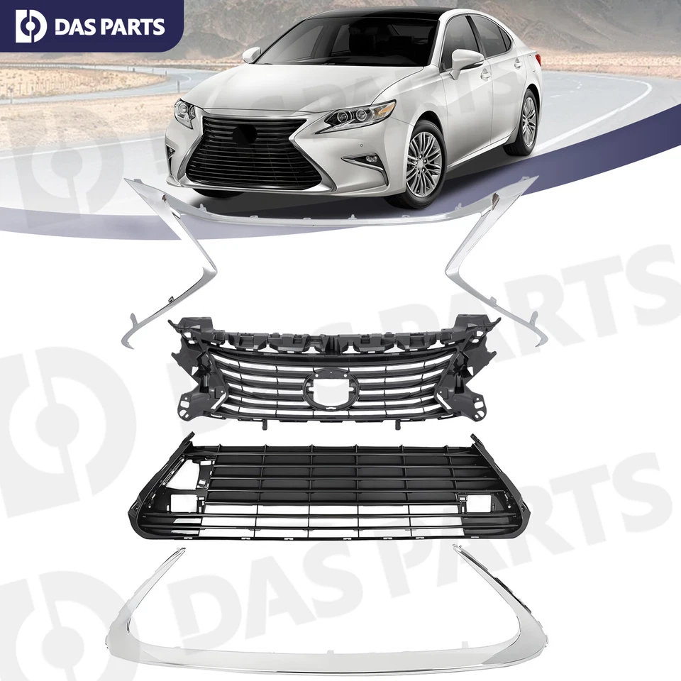 4Pcs Front Grille Molding Trim Assembly for 2016 2017 2018 Lexus ES ES300h ES350 Foto 1 de 4