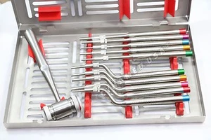 Sinus Lift Osteotomes Kit Straight Off Set Concave Mallet Cassette Dental-GERMAN - Picture 1 of 12