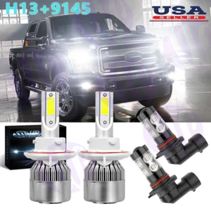 For 2004-2014 Ford F-150 8000K LED Headlight Hi/Lo + Fog Light 4 Bulbs Combo kit - Picture 1 of 12