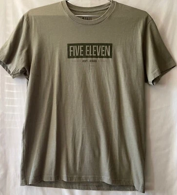 5.11 FIVE ELEVEN MEN'S GREEN COTTON BLEND TEE SHIRT, NWOT - Image 1 of 4