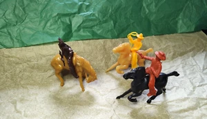 Vintage 1950’s Mounted Cowboy-Indian Riding Horses Plastic Toy Cowboys- Mixed - Picture 1 of 18