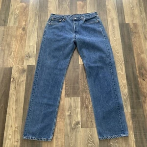 Jeans para hombre Levi's 501 vintage 501-0115 azul talla real W36 L33 hechos en EE. UU. - Imagen 1 de 16