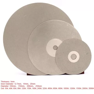 100 150 200 250mm Diamond Flat Lap Wheel Grinding Grinder Disc 36 - 3000 Grit - Image 1 of 4